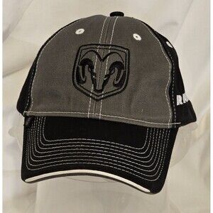 Dodge RAM Baseball Cap Grey and Black Adjustable Strap Back Embroidered